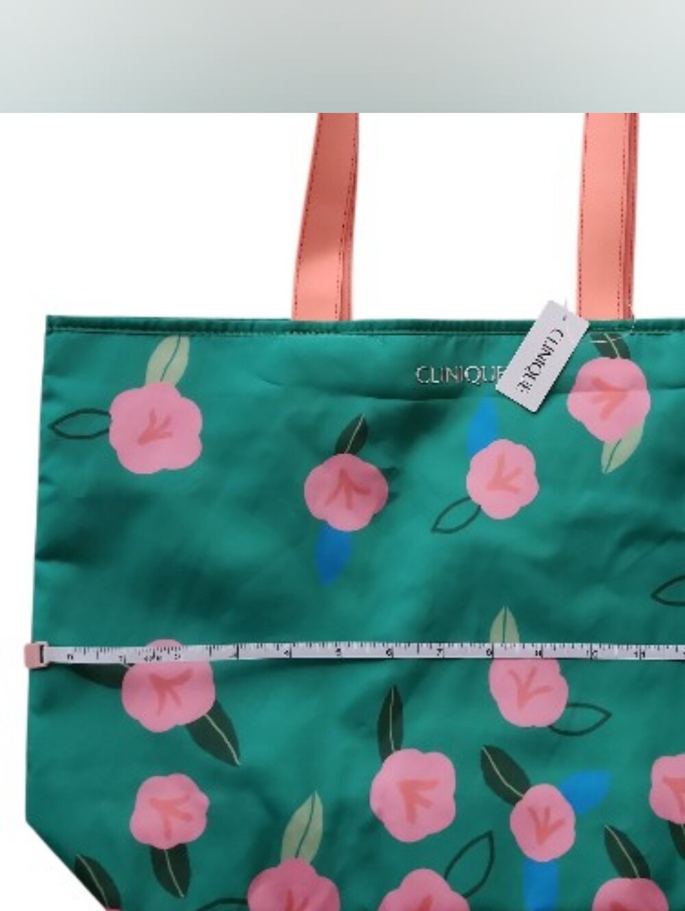 Clinique Spring Green Floral Tote Bag - Picture 3 of 6